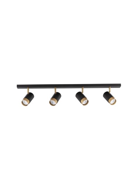 Deckenstrahler in Schwarz Gold 80 cm lang GU10 schwenkbar