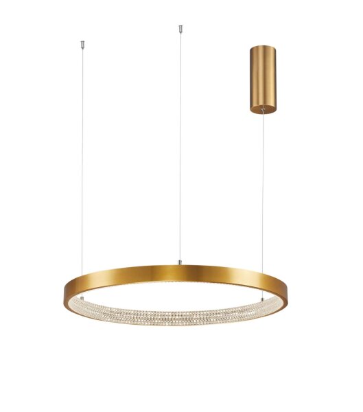 LED Kronleuchter Ring Ø 60 cm in Antik Gold dimmbar warmweiß