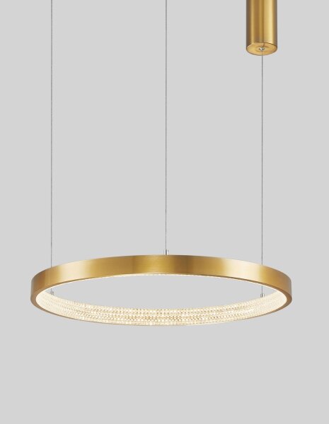 LED Kronleuchter Ring Ø 60 cm in Antik Gold dimmbar warmweiß