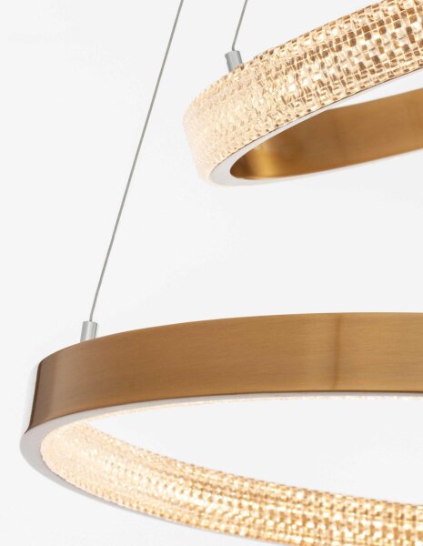 LED Kronleuchter in Antik Gold Ø 60 cm dimmbar Ring warmweiß