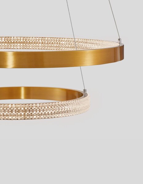 LED Kronleuchter in Antik Gold Ø 60 cm dimmbar Ring warmweiß