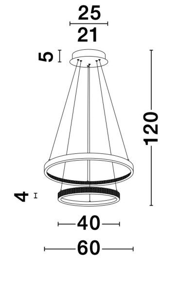 LED Kronleuchter in Antik Gold Ø 60 cm dimmbar Ring warmweiß