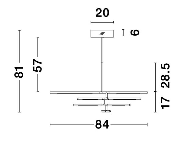 LED Deckenleuchte dimmbar Schwarz 84 x 80 cm schwenkbar