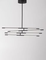 LED Deckenleuchte dimmbar Schwarz 84 x 80 cm schwenkbar