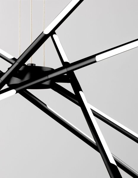 LED Pendelleuchte Ø 85 cm dimmbar Schwarz höhenverstellbar