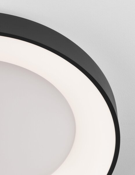 Runde LED Deckenleuchte Schwarz Ø 60 cm dimmbar flach Modern