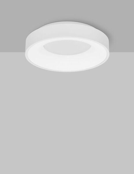 LED Deckenlampe Ø 38 cm Weiß dimmbar rund warmweiß flach