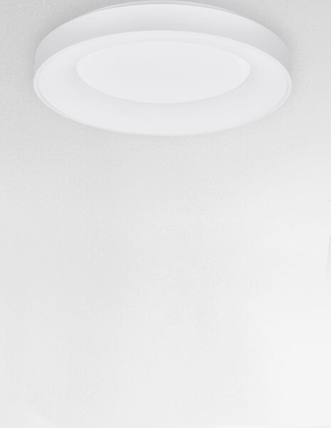 LED Deckenleuchte dimmbar Weiß Ø 60 cm rund warmweiß flach