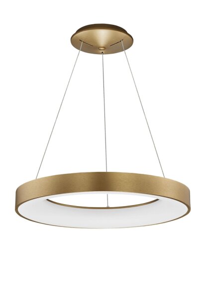 LED Kronleuchter Ø 60 cm dimmbar in Gold gebürstet Ring