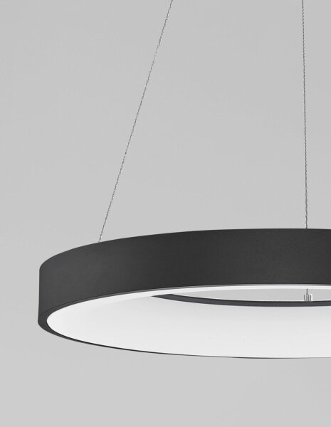 LED Hängeleuchte Schwarz Ø 60 cm dimmbar Ring warmweiß
