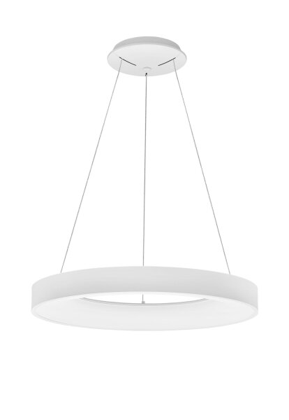 Runder LED Kronleuchter Ø 60 cm Weiß dimmbar Ring warmweiß