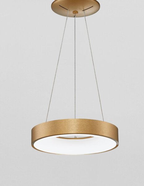 LED Pendelleuchte Ring in Gold gebürstet Ø 38 cm dimmbar