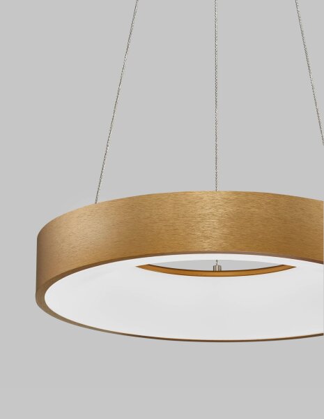 LED Pendelleuchte Ring in Gold gebürstet Ø 38 cm dimmbar