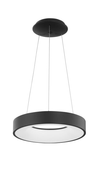 LED Hängelampe Ø 38 cm dimmbar Schwarz höhenverstellbar Ring