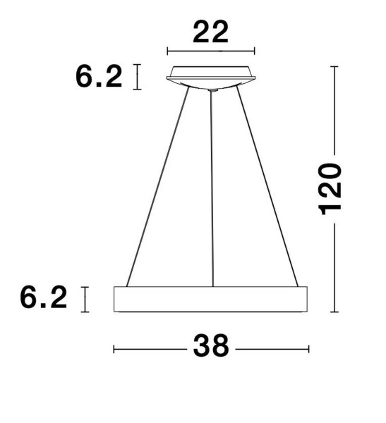 LED Hängelampe Ø 38 cm dimmbar Schwarz höhenverstellbar Ring