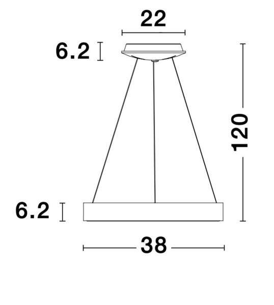 LED Hängeleuchte Weiß Ø 38 cm dimmbar Ring warmweiß PERRY