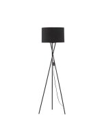 Stehlampe Up Down E27 145 cm Schwarz Stoffschirm PIPER