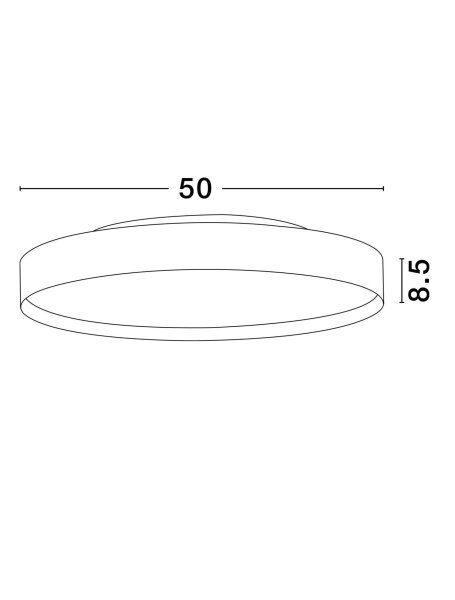 LED Deckenlampe Schwarz Ø 50 cm dimmbar rund CCT PORTER