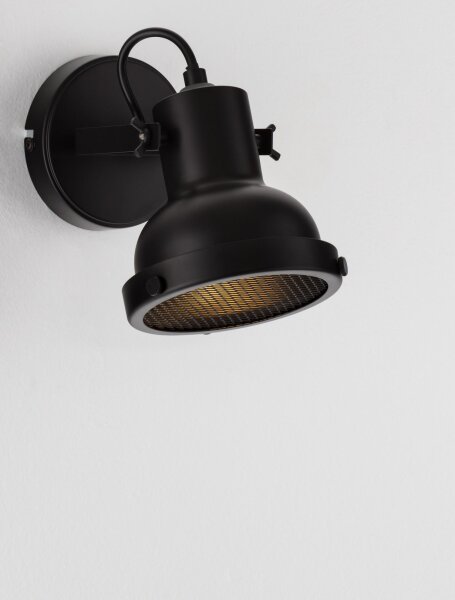 Wandlampe GU10 21 cm hoch Schwarz Retro Metall POTTER