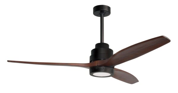 LED Deckenlampe mit Ventilator Ø 132 cm Schwarz Braun Modern