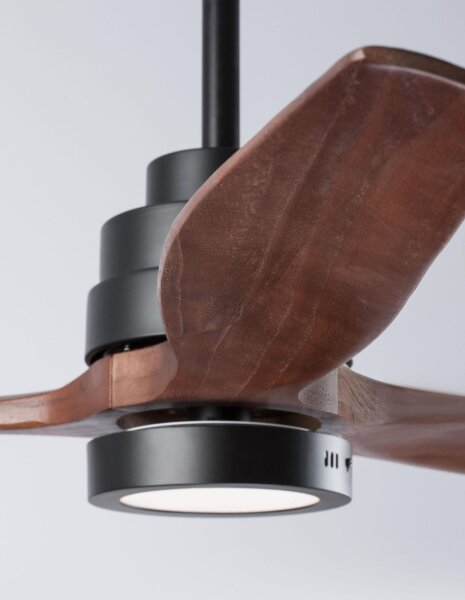 LED Deckenlampe mit Ventilator Ø 132 cm Schwarz Braun Modern