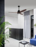 LED Deckenlampe mit Ventilator Ø 132 cm Schwarz...