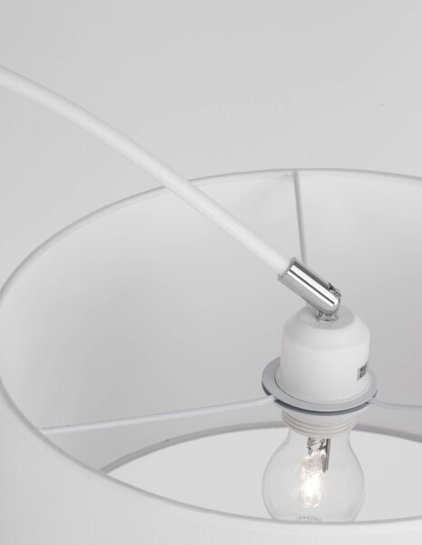 Bogenlampe E27 180 cm Weiß schwenkbar Stoffschirm QUINCY