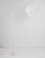 Bogenlampe E27 180 cm Weiß schwenkbar Stoffschirm...