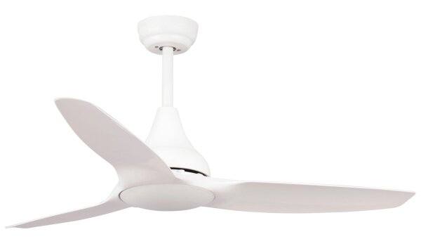 LED Deckenlampe mit Ventilator Ø 122 cm Weiß Glas Metall