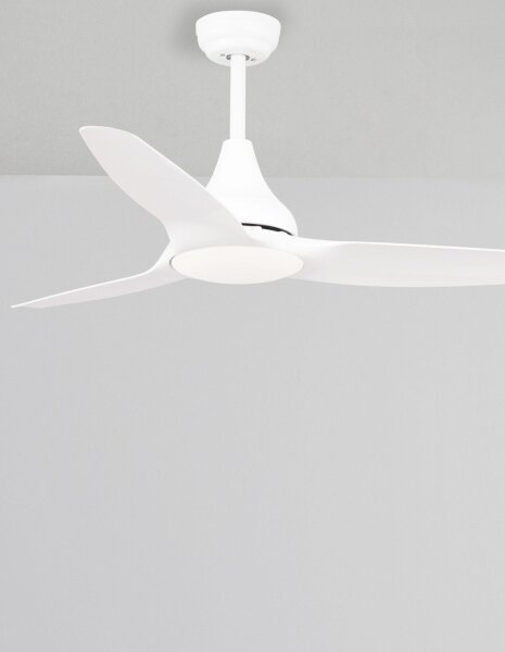 LED Deckenlampe mit Ventilator Ø 122 cm Weiß Glas Metall