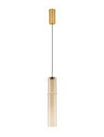 LED Pendelleuchte schmal Ø 9 cm in Gold Cognac...