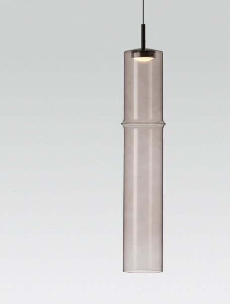 LED Hängelampe Schwarz Mokka Ø 9 cm Rauchglas schmal Modern