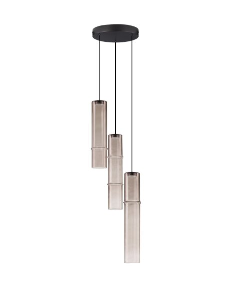 LED Hängeleuchte Schwarz Mokka 29 cm breit höhenverstellbar
