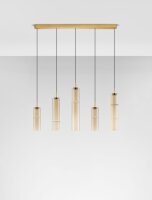 LED Hängelampe 94 cm lang in Gold Cognac dimmbar...