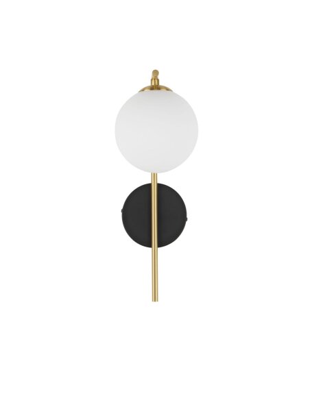 Wandlampe rund G9 34 cm hoch in Schwarz Weiß Gold Retro Glas