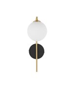 Wandlampe rund G9 34 cm hoch in Schwarz Wei&szlig; Gold...