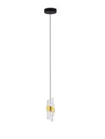 LED Pendelleuchte schmal Ø 6,5 cm in Schwarz Gold...