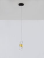 LED Pendelleuchte schmal Ø 6,5 cm in Schwarz Gold...