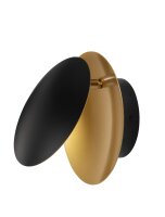 LED Wandlampe rund 20 cm breit in Schwarz Gold...
