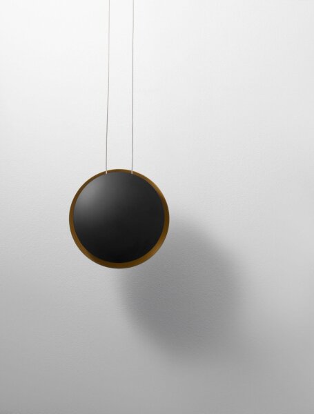 LED Hängelampe in Schwarz Gold Ø 20 cm rund warmweiß Modern