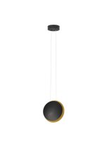 LED Hängelampe in Schwarz Gold Ø 20 cm rund...
