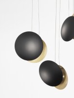 LED Hängeleuchte in Schwarz Gold 48 cm breit 3 flammig