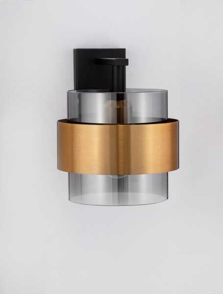 Wandlampe E27 22 cm hoch in Schwarz Grau Gold REESE Modern