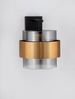 Wandlampe E27 22 cm hoch in Schwarz Grau Gold REESE Modern