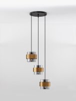 Hängeleuchte in Schwarz Grau Gold 45 cm breit E27 3...