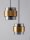 Hängeleuchte in Schwarz Grau Gold 45 cm breit E27 3 flammig