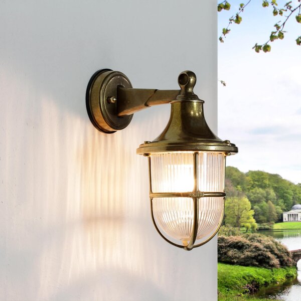 Lampe dextérieur laiton inoxydable Abat-jour en verre SANTORIN