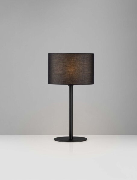 Moderne Tischleuchte Schwarz E27 58 cm Stoff Kabelschalter