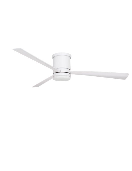 LED Deckenlampe mit Ventilator Ø 132 cm Weiß Glas Metall