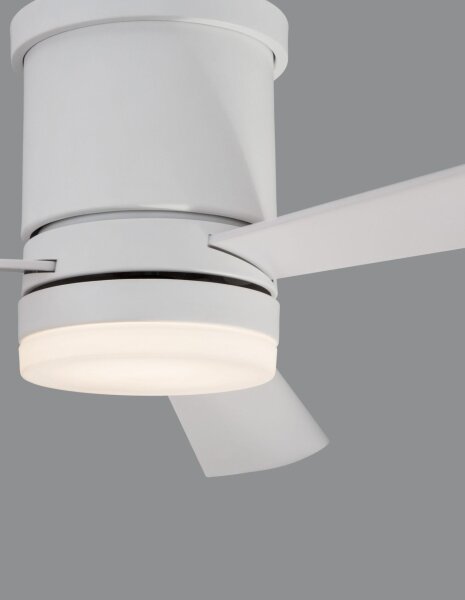 LED Deckenlampe mit Ventilator Ø 132 cm Weiß Glas Metall